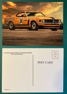 POSTCARD 1970 FORD MUSTANG BOSS 302 TRIBUTE - VINTAGE SCCA ROAD RACING - Picture 1 of 2