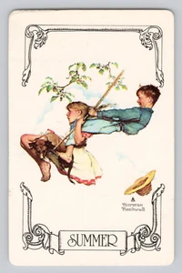 Vintage Swap Norman Rockwell Joker Playing Card Trump - Picture 1 of 2