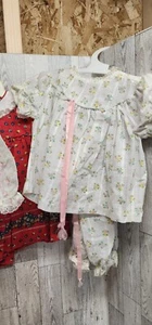 Vtg 70' Baby Girl Dress Romper Lot Ruffles Lace Floral Dress Farm Polly Flenders - Picture 1 of 16