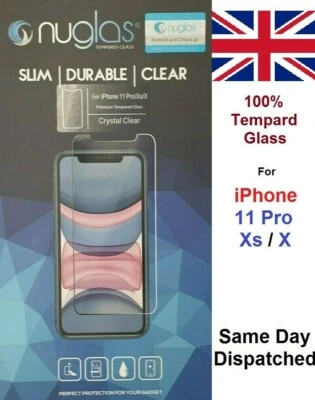 Nuglas Screen Protector for iPhone X / Xs / 11 Pro High Quality 100% Genuine - Image 1 of 4