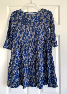 Lilly Pulitzer Mini Geanna Dress Girls XL Easy To Spot Blue Tan Cheetah NwT - Picture 1 of 11