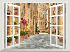 Calcomanía de pared de calle Italia 3D ventana pegatina póster vinilo mural arte papel tapiz decoración - Imagen 1 de 6