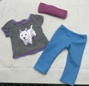 Lotto maglietta cane cocco American Girl Doll grafica moda, leggings, fascia - Foto 1 di 12