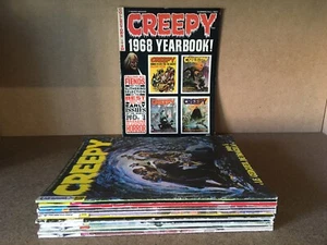 CREEPY 1-13 COMPLETA + YEARBOOK 1968 WARREN MAGAZINE 1969 LOTTO LINGUA STRANIERA - Foto 1 di 6
