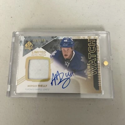 2013-14 UD SP Authentic Morgan Rielly Future Watch Auto Patch Rookie 050/100 FWA - Image 1 of 4