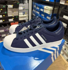 SIZE 10.5 MENS - Adidas Originals Superstar Night Indigo Blue White ID1461 - Picture 1 of 6