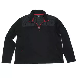 Eddie Bauer Hombres XXL Pullover Exterior Chaqueta 1/4 Cremallera Negro Rojo Mezcla Poliéster - Imagen 1 de 11