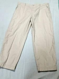 Jeans uomo Izod taglia 40x30 beige cotone cucitura piatta davanti misura 29,5" - Foto 1 di 11