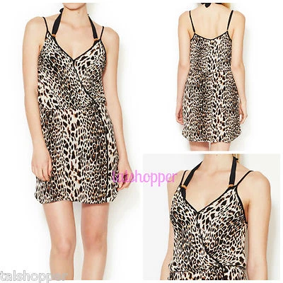 VIX by Paula Hermanny $184 Congo Swimsuit Caftan CoverUp SILK ANIMAL Dress NWT M - Image 1 of 4