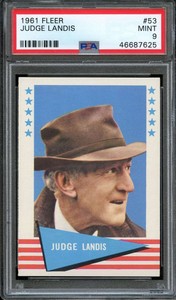 1961 FLEER #53 KENESAW LANDIS PSA 9 *DS14121