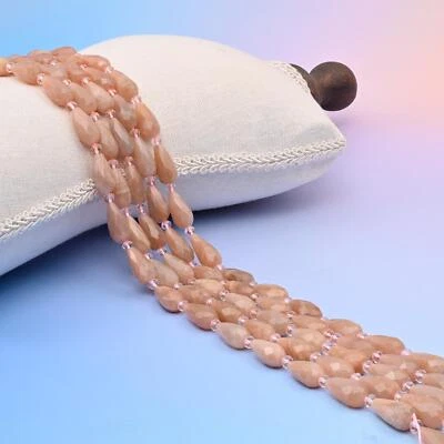 Cuentas de lágrima facetadas de piedra solar 16x8 mm para hacer joyas hilo de 15,5 pulgadas Foto 1 de 3