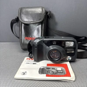 Pentax Zoom 90-WR fotocamera pellicola punta e scatta nera resistente alle intemperie - Foto 1 di 8