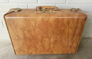 Vintage Brown Leather Locking Presto Briefcase - Picture 1 of 12