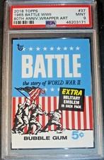 2018 TOPPS 80TH ANNIVERSARY WRAPPER ART CARD~1965 BATTLE WORLD WAR 2 WWII PSA 9