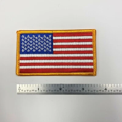 Parche bordado bandera americana 3,5x2 - azul con amarillo - paquete de 50 - $,75 por Foto 1 de 3