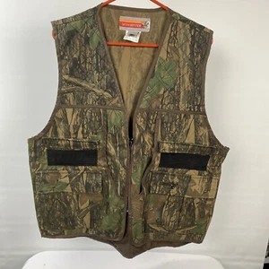 VINTAGE Winchester Vest Mens Large Green Trebark Camo Conceal Hunting READ - Picture 1 of 10