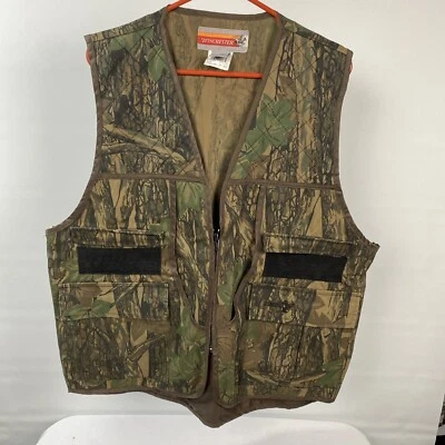 VINTAGE Winchester Vest Mens Large Green Trebark Camo Conceal Hunting READ - Image 1 of 4