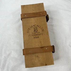 The Macallan Más de 25 Años Aniversario Cinturón Cuero Malta Caja Madera SIN BOTELLA - Imagen 1 de 15