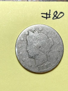 1892  LIBERTY "V" NICKEL, #80 - Picture 1 of 2