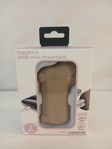 Aconic Capybara Shaped 3600 mAh Power Bank- USB-A&C - 11" Charging Cable - New  - Picture 1 of 7