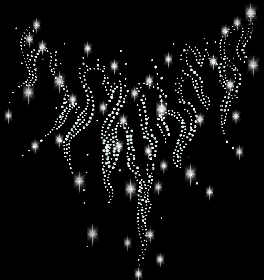 STRASS Wasser Dekolleté 24x24cm BÜGELBILD HOTFIX APPLIKATION BORTE AUSSCHNITT XL - Bild 1 von 3