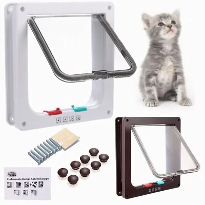 SAILNOVO Katzenklappe Katzentür Hundeklappe S-XL Eingangskontrolle System Hunde 4-Wege DE