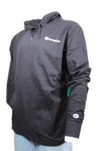 NWT CHAMPION Size XXL Black Cotton Blend Jersey Men Midweight Hoodie Pullover - Picture 1 of 6