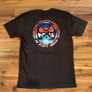Hawaiian Islands Creations Brown Mauna Kea Graphic T Shirt Size L Surf HIC - Picture 1 of 4