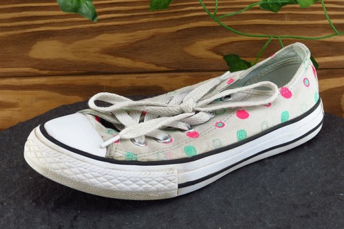 Scarpe da ragazza grigie Converse all Star taglia 2 M grigio tessuto top basso