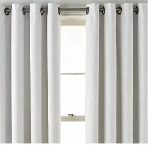 New JC Penney Sullivan Blackout Grommet Curtain Panel Greyish Cool white 50 X 63 - Picture 1 of 6