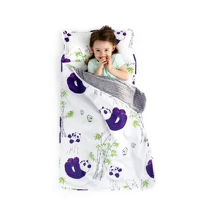Jumpoff Jo Toddler Nap Mat 43" x 21" Removable Pillow and Ultra Soft Panda - Picture 1 of 2