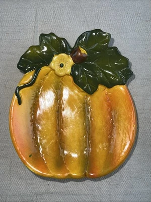 Saboneteira de cerâmica abóbora descanso colher ou bugiganga  - Imagem 1 de 4