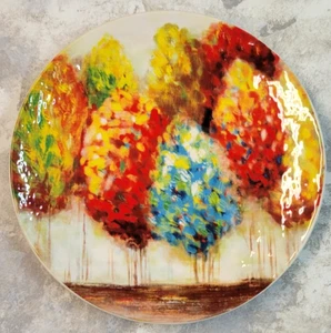 Pier 1 Imports Ironstone 9” Placa Arte Abstracto Árboles de Otoño Repuesto - Imagen 1 de 12