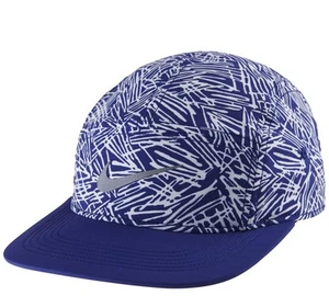 Nike 5 Panel Hat AW84 Strap Back Cap Lightweight Running Zipper Pocket - Picture 1 of 8