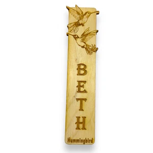 Bookmark - PERSONALIZED Hummingbird - Birch wood - Picture 1 of 5