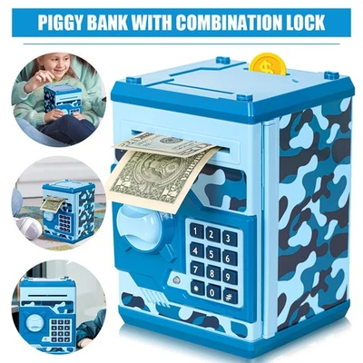 Spardose für Kinder Elektronischer Safe mit Passwort ATM Geldautomat Tresor DE - Bild 1 von 4