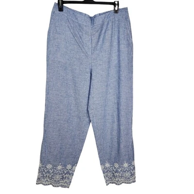 Pantalón Chicos Talla 1 EE. UU. 8 Pismo Playa Mezcla de Lino Tirar de Bordado Rayas Playa Foto 1 de 4