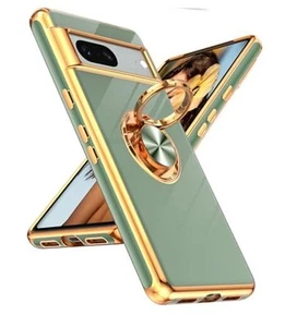 for Google Pixel 7 Phone Case: 360° Rotatable Ring Holder Magnetic Green - Picture 1 of 7