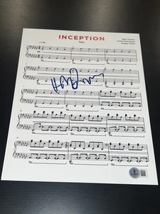 HANS ZIMMER SIGNED AUTOGRAPH SHEET MUSIC INCEPTION TIME BECKETT BAS COA AUTO X3 - Picture 1 of 2