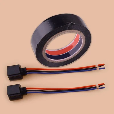 2pcs Wire Pigtail Female 9008 H13 Harness Head Light with Tape Bulb Plug - Image 1 of 4