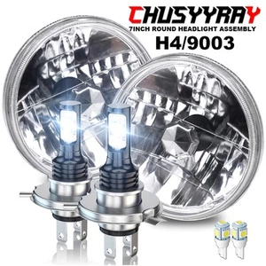 7"+H4 Round LED Headlight For Jeep Wrangler JK 2018 Sport S Sport 2-Door 3.6L - Bild 1 von 19