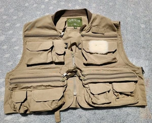 Orvis Fliegenfischen Weste Herren groß mehrere Taschen innen & außen & hinten Reißverschluss vorne. - Bild 1 von 22