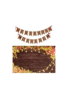 5.9 x 3.6 FT Friends Giving Thanksgiving Fall Party Decor Backdrop Prop Kit - Image 1 of 2