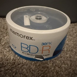 30 Pack Memorex Blu-Ray Discs BD-R 6X 25GB Single Layer Discs Brand New Sealed - Picture 1 of 4