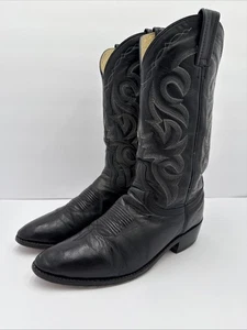 Botas occidentales Dan Post para hombre DP 2110 R de cuero negro bordadas talla 9,5 D - Imagen 1 de 11