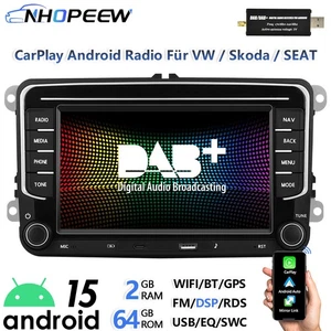 Type-C Android Radio Carplay DAB+ GPS Navi Für VW Golf 5 6 Polo T5 Touran Passat - Bild 1 von 14