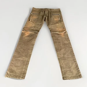 Balmain Moto Jeans Mens 36” Waist 35” Inseam Distressed Broken Zipper Etc Read - Picture 1 of 12