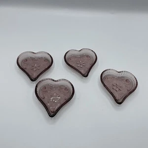 4 platos de baratija corazón amatista de colección Indiana Glass Tiera Sandwich - Imagen 1 de 5