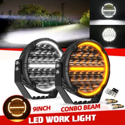 7/9 inch ROUND LED SPOT Driving Lights Off Road Spotlights Foglight Halo DRL 4X4 - Image 1 of 4
