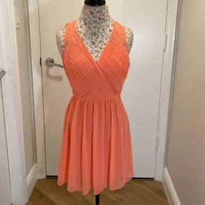 AX ARMANI EXCHANGE Kleid rosa koralle Chiffon gefüttert Größe 2 - Bild 1 von 8